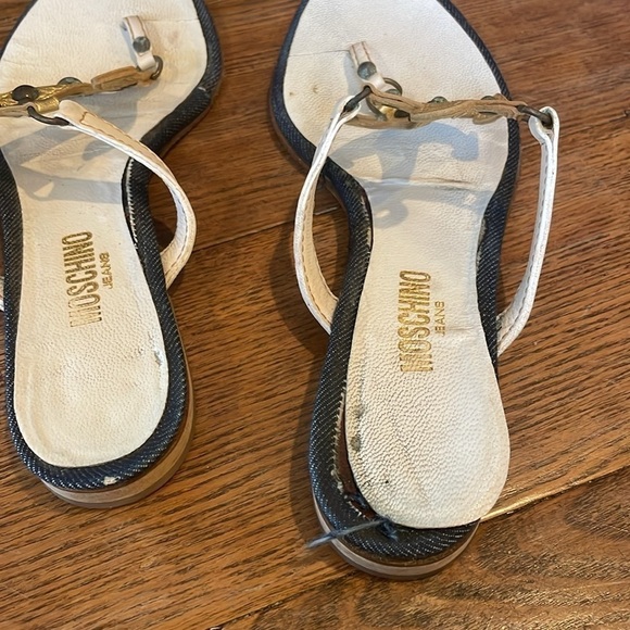 Vintage Moschino Jeans Nautical Flat Sandals Size 7 1/2 - Picture 5 of 6